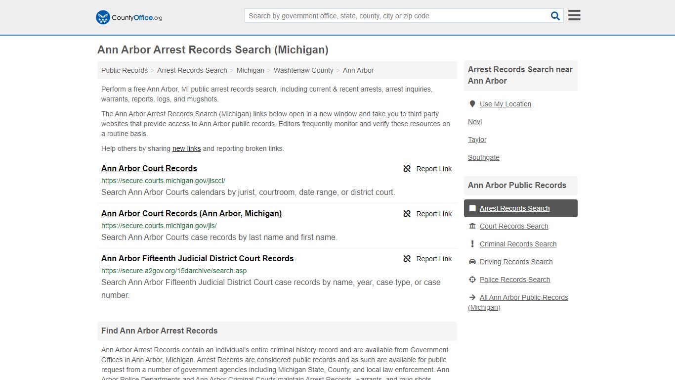 Arrest Records Search - Ann Arbor, MI (Arrests & Mugshots)