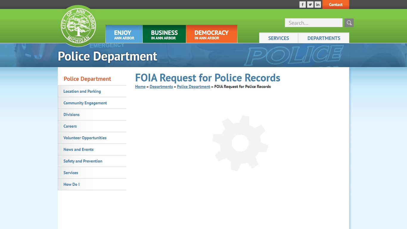 FOIA Request for Police Records - a2gov.org